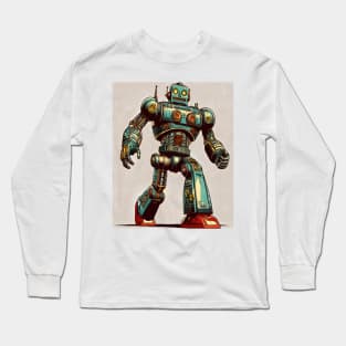 Giant Robot - Retro Vintage Robot Toy Long Sleeve T-Shirt